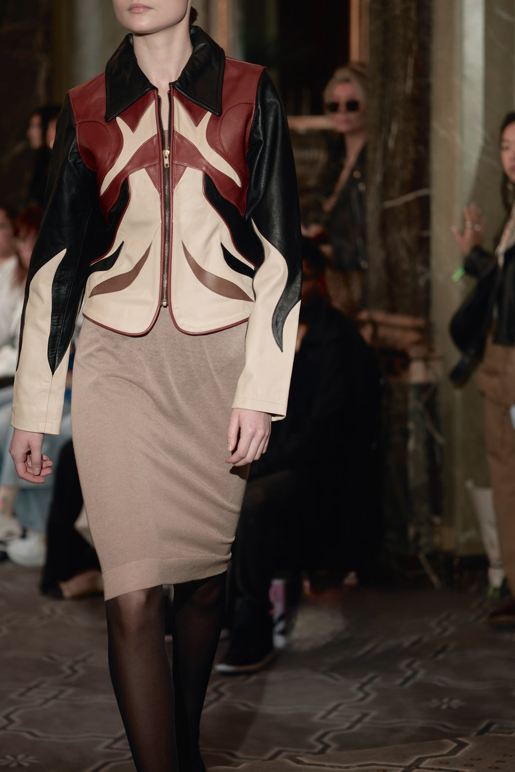Panelled Leather Jacket