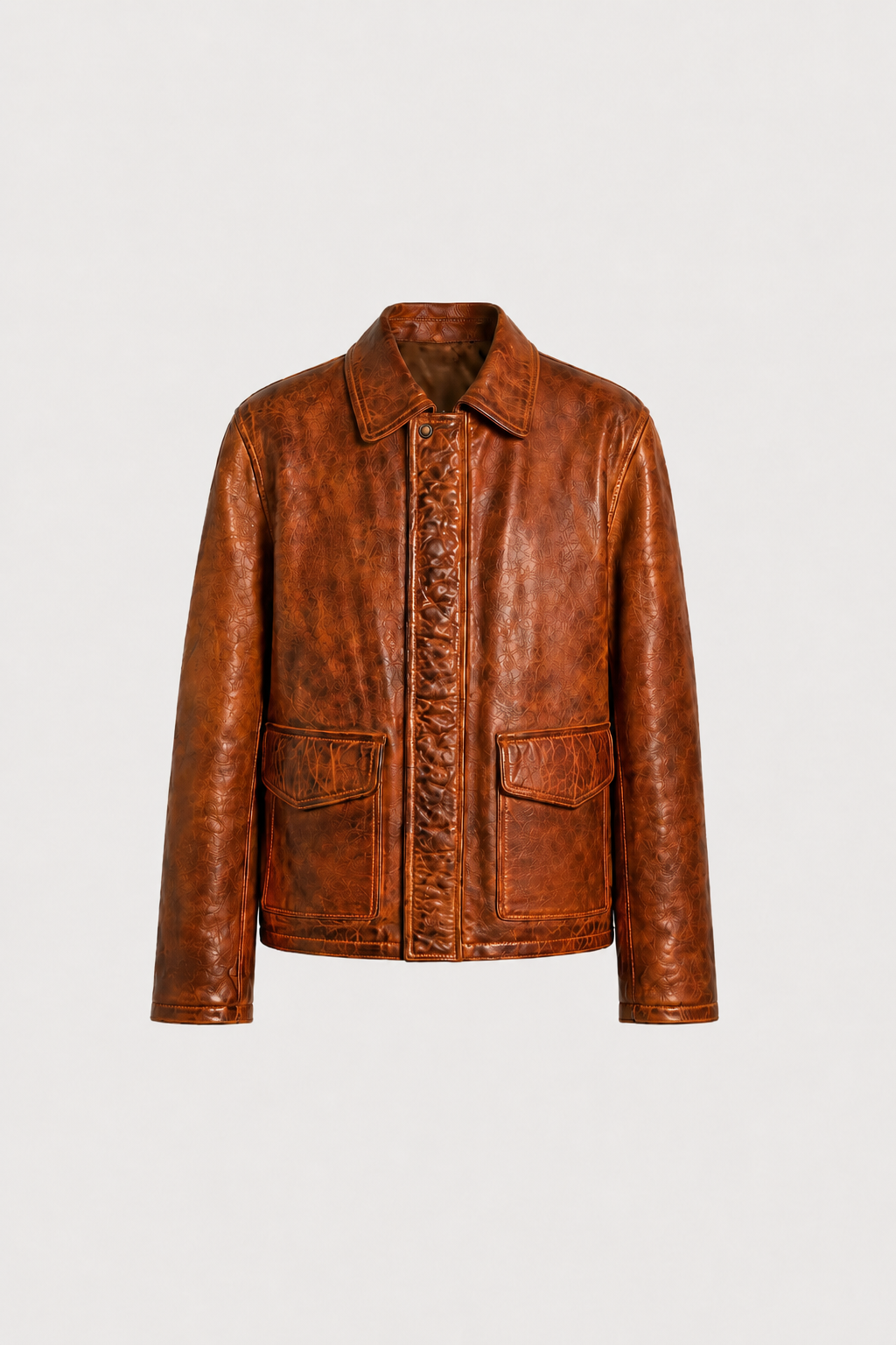 Distressed Leather Field Jacket