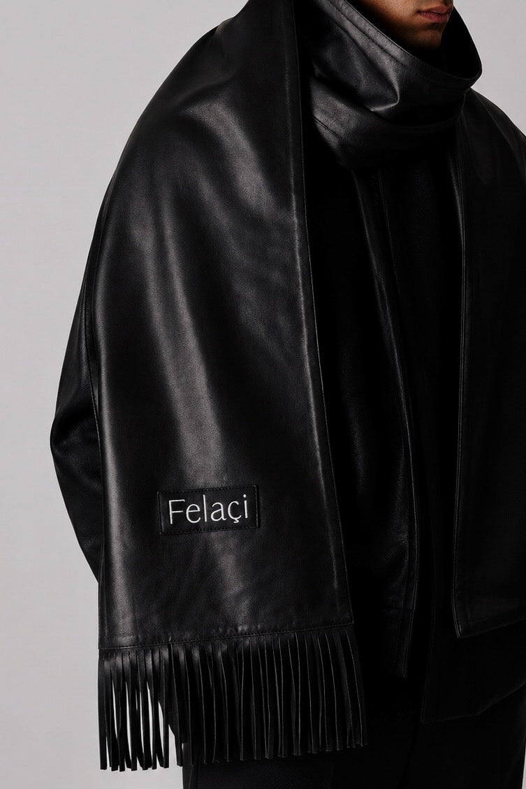 Fringed Lambskin Scarf