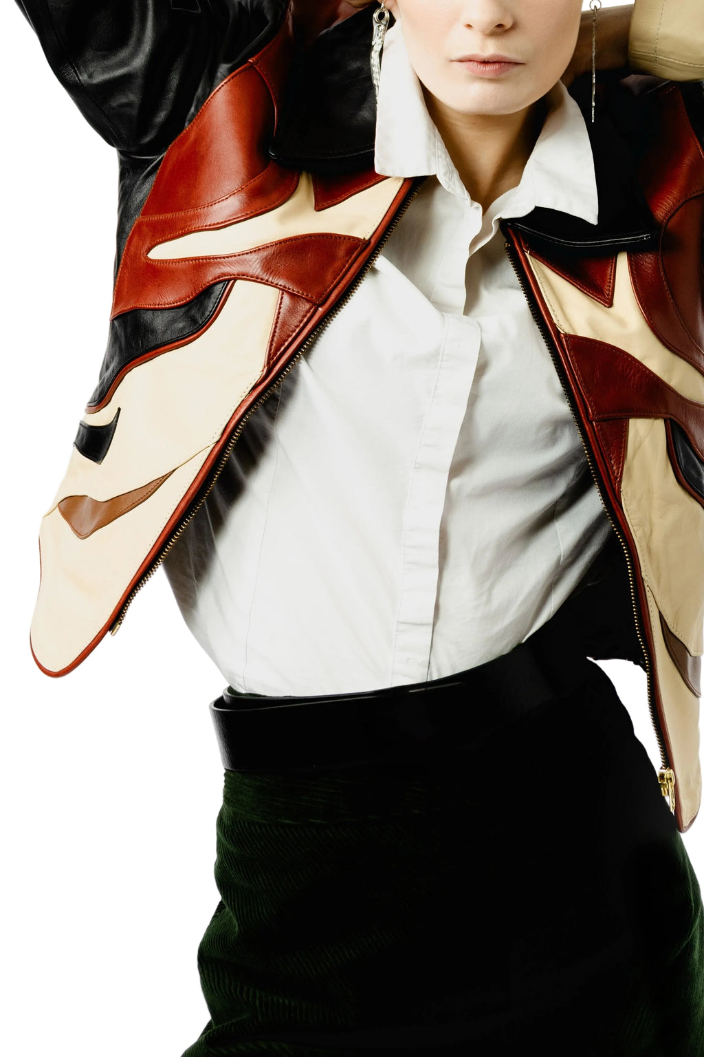 Panelled Leather Jacket