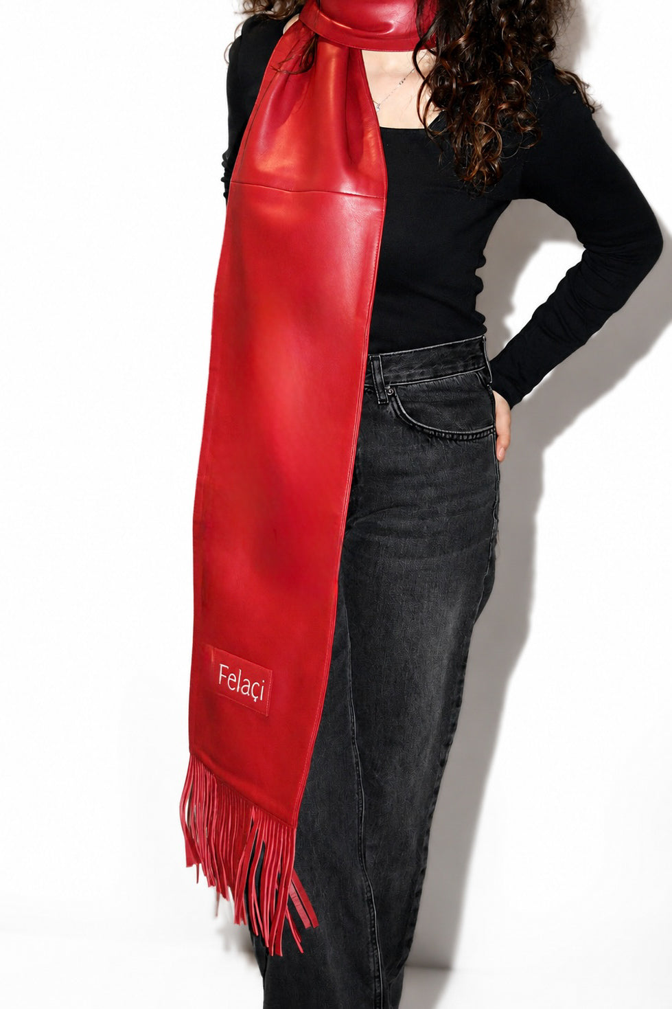 Fringed Lambskin Scarf