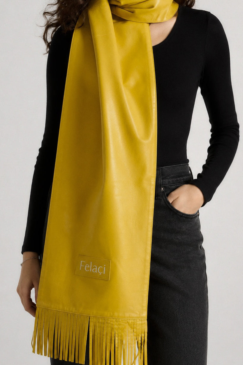 Fringed Lambskin Scarf