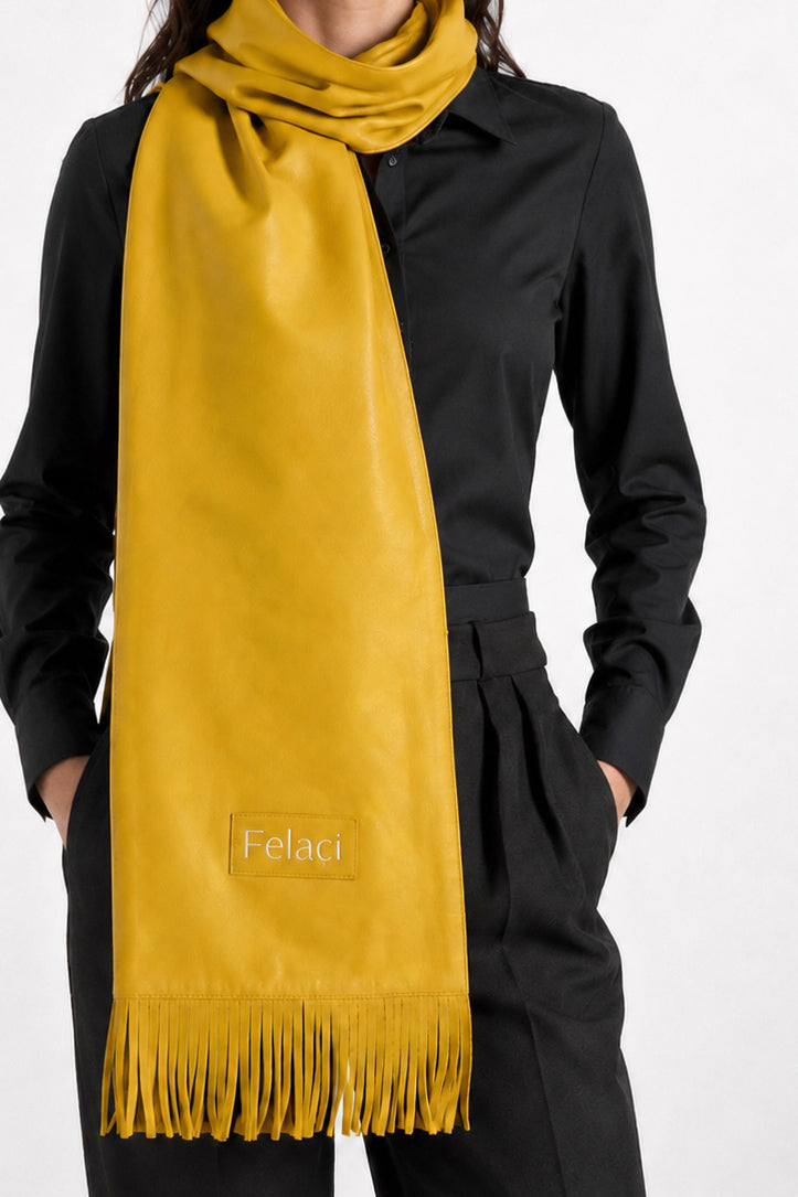 Fringed Lambskin Scarf