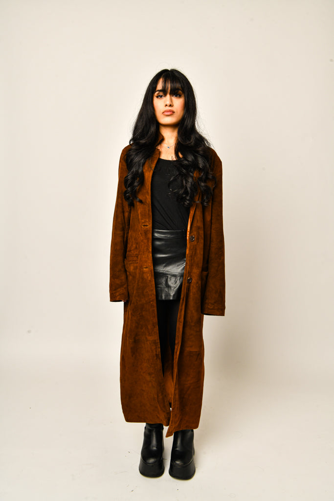 Suede Brown Long Coat