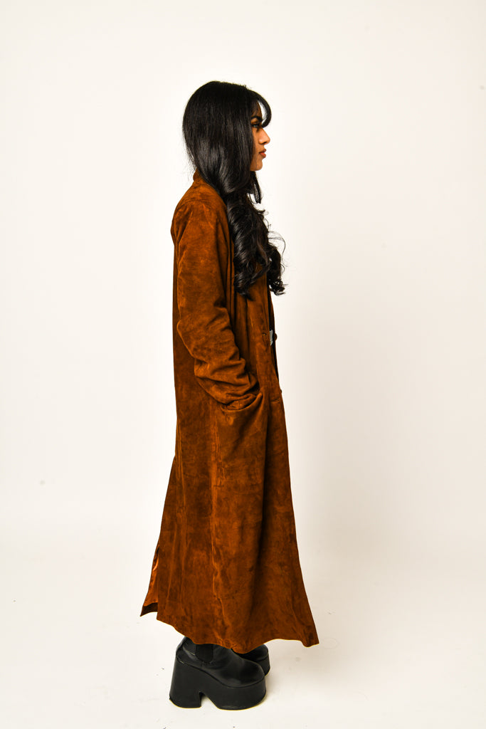 Suede Brown Long Coat