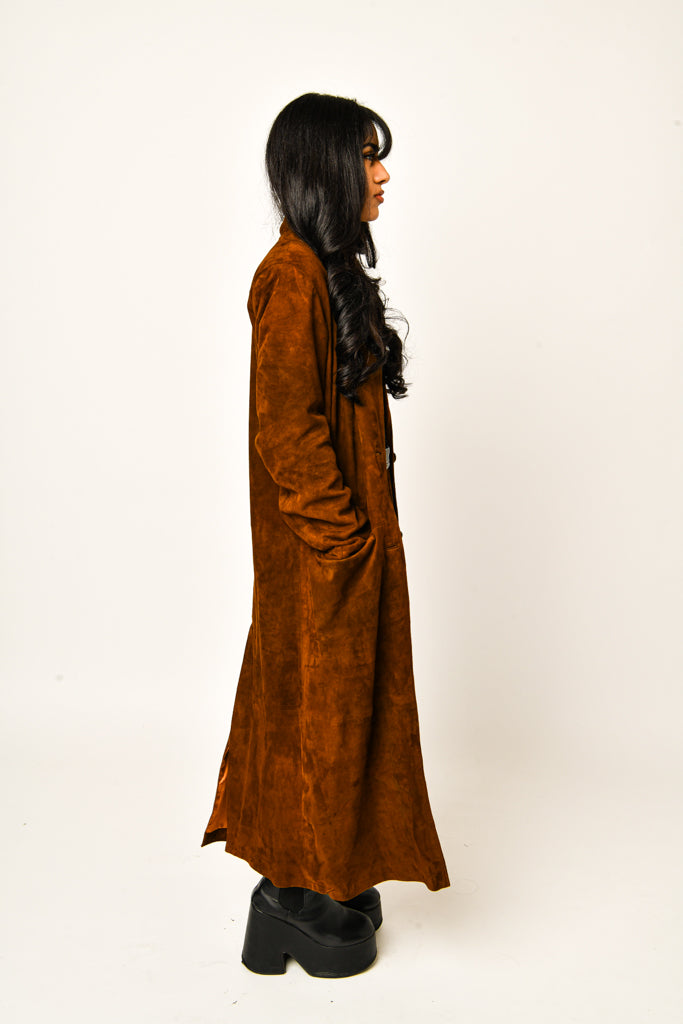 Suede Brown Long Coat