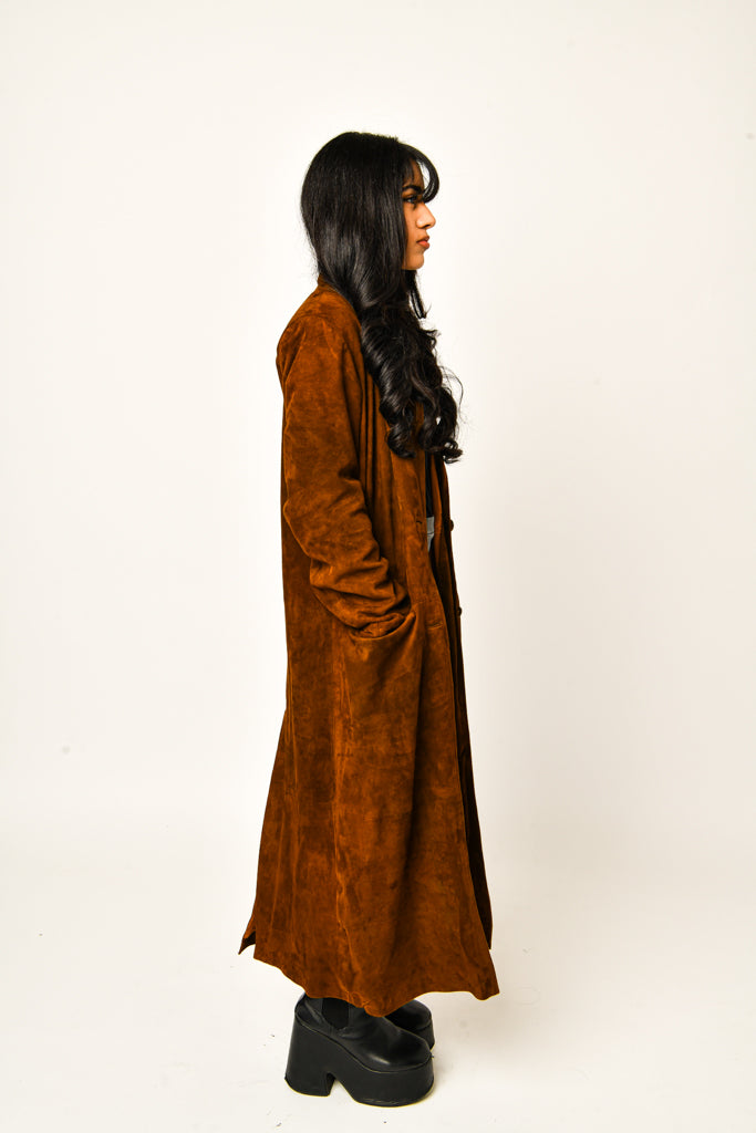 Suede Brown Long Coat