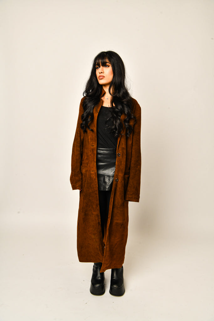 Suede Brown Long Coat