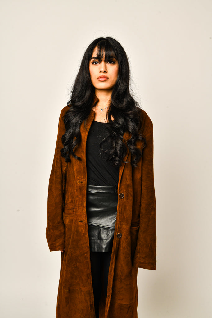 Suede Brown Long Coat