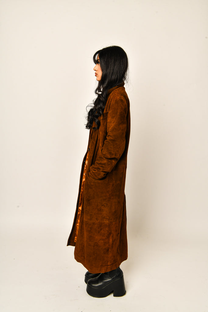 Suede Brown Long Coat