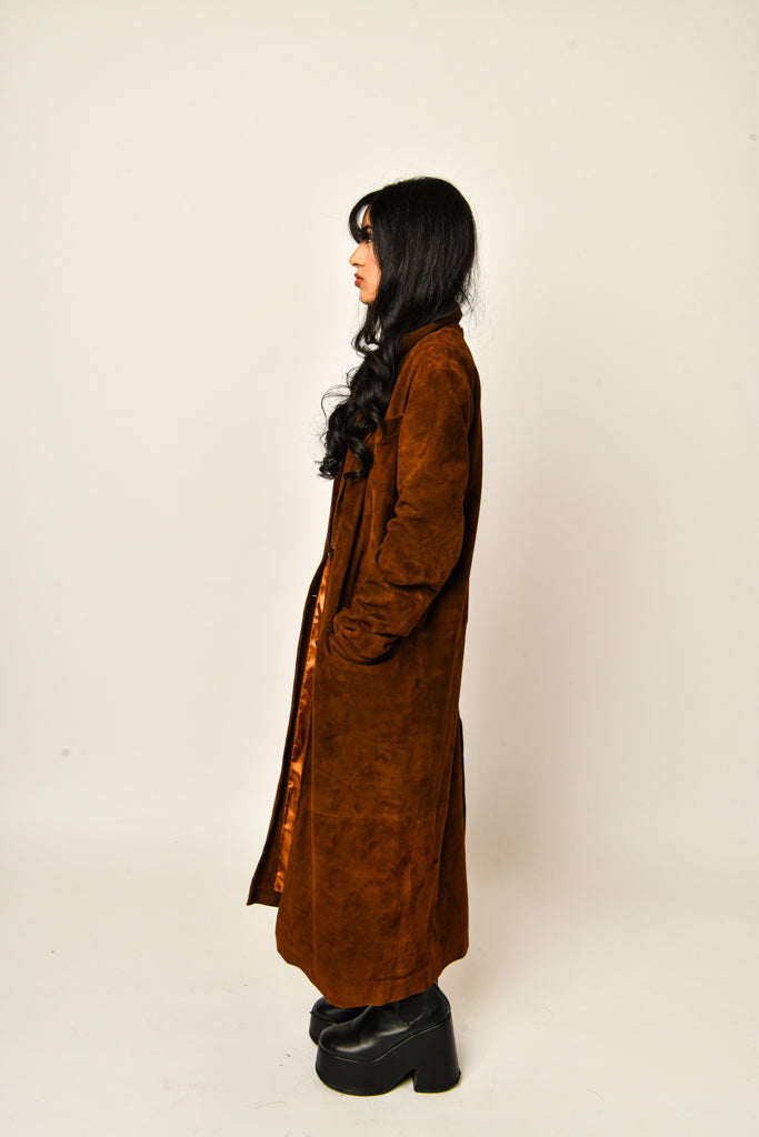 Suede Brown Long Coat