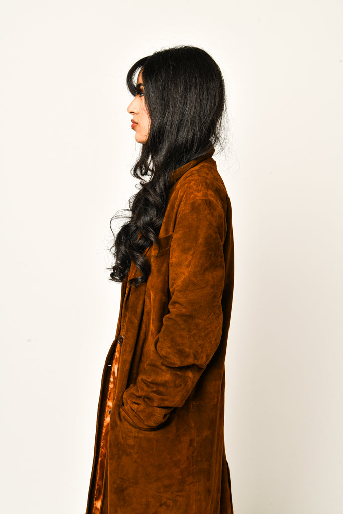 Suede Brown Long Coat