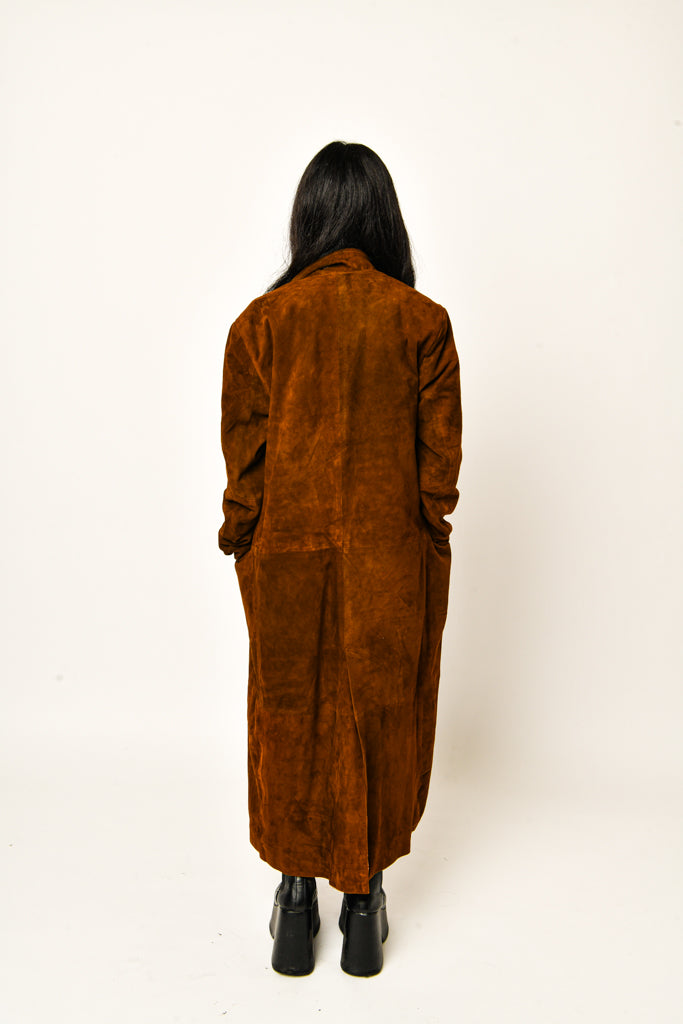 Suede Brown Long Coat