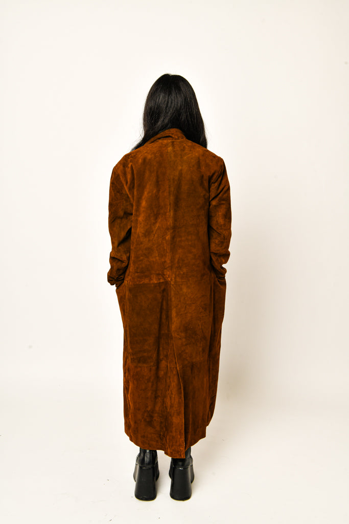 Suede Brown Long Coat