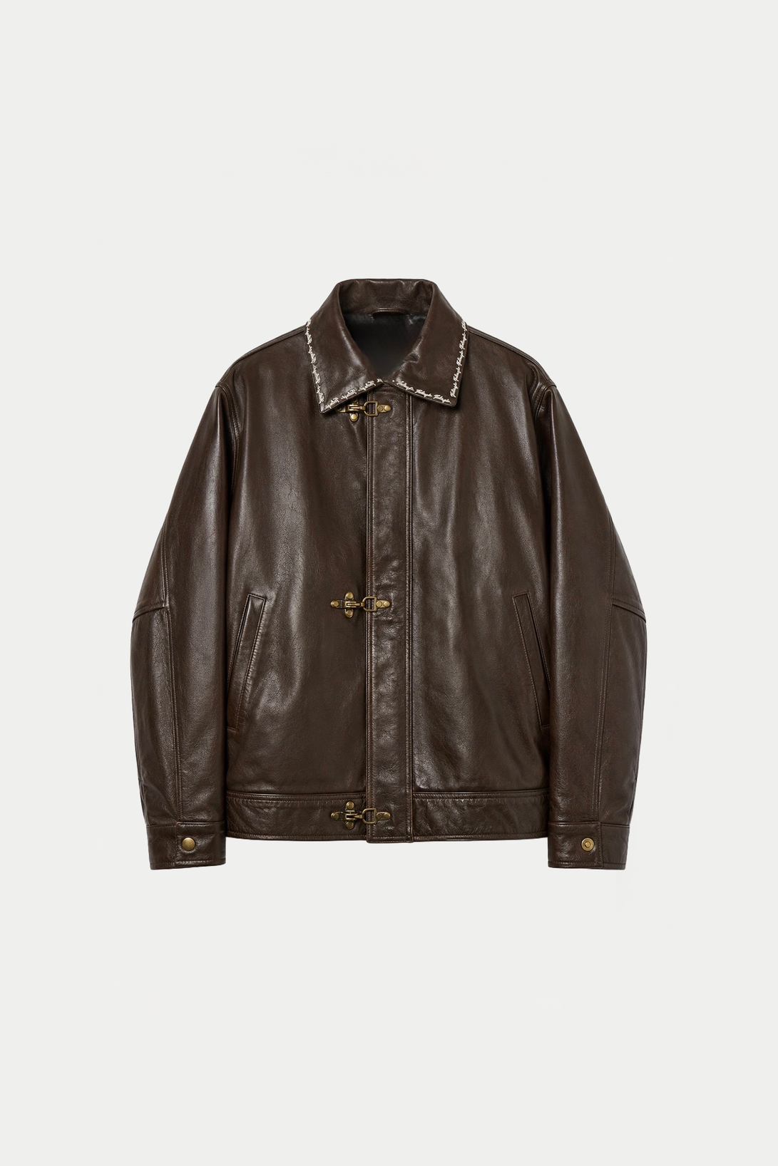 Clasp Leather Jacket