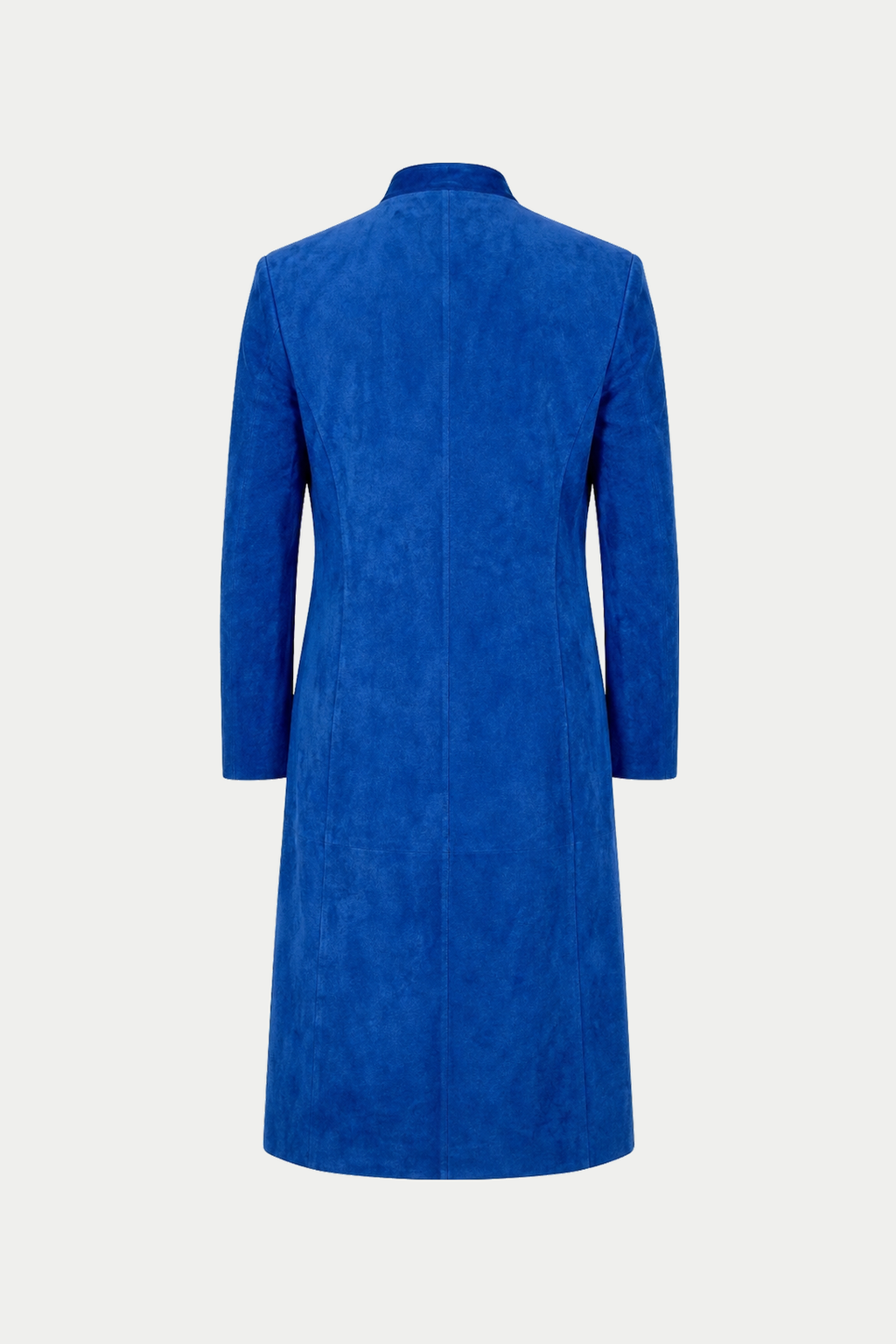 Suede Long Coat, Sapphire