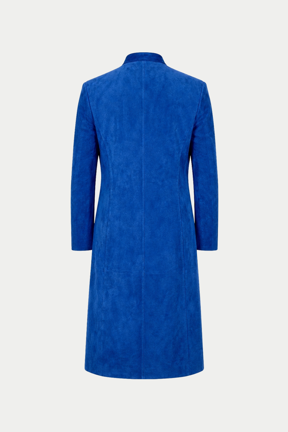 Suede Long Coat, Sapphire