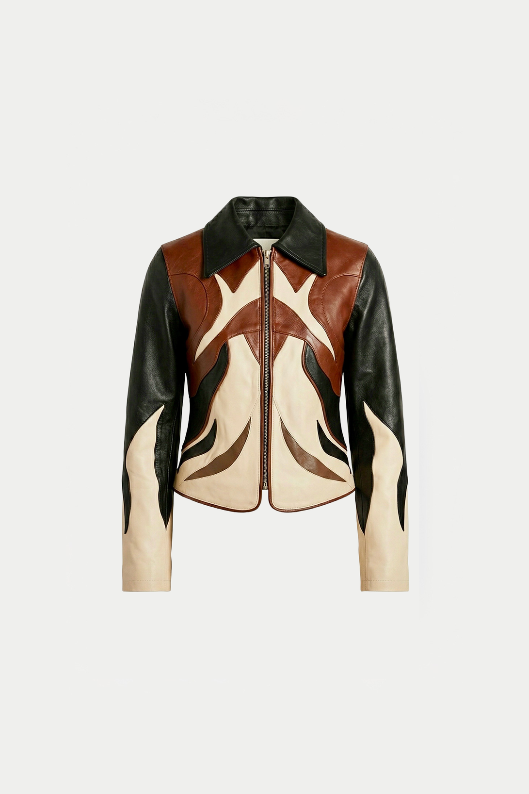 Panelled Leather Jacket